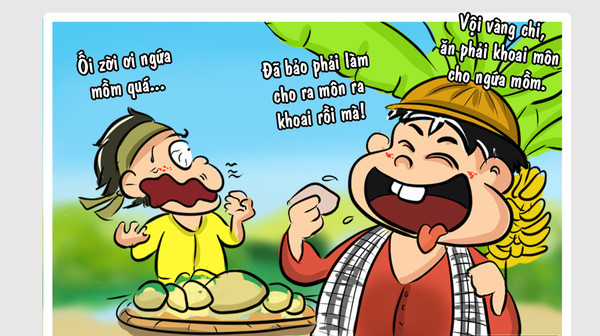 "Ra khoai ra môn" thì mới đúng 