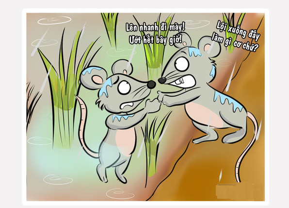 "Ướt như chuột lội" mới đúng chứ nhỉ