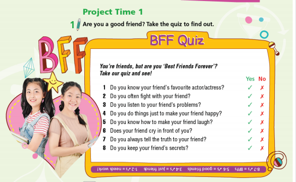 Tiếng Anh 7 Unit 1 Project Time 1