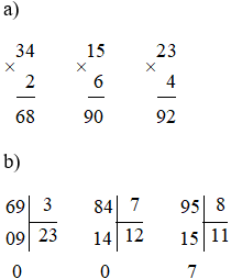 Toán lớp 3 trang 113, 114, 115 Bài 41: Ôn tập phép nhân, phép chia trong phạm vi 100, 1000 | Kết nối tri thức
