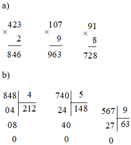 Toán lớp 3 trang 113, 114, 115 Bài 41: Ôn tập phép nhân, phép chia trong phạm vi 100, 1000 | Kết nối tri thức