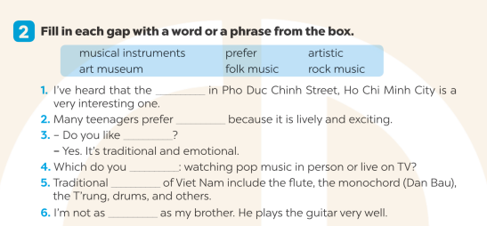 Giải SBT Tiếng Anh 7 Global Success Unit 4 Vocabulary & Grammar