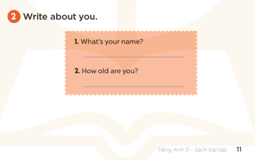 Sách bài tập Tiếng Anh 3 Unti 2 Our names