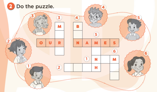 Sách bài tập Tiếng Anh 3 Unti 2 Our names