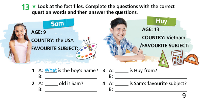 Giải sách bài tập Tiếng Anh 7 Right On Welcome back trang 8 9