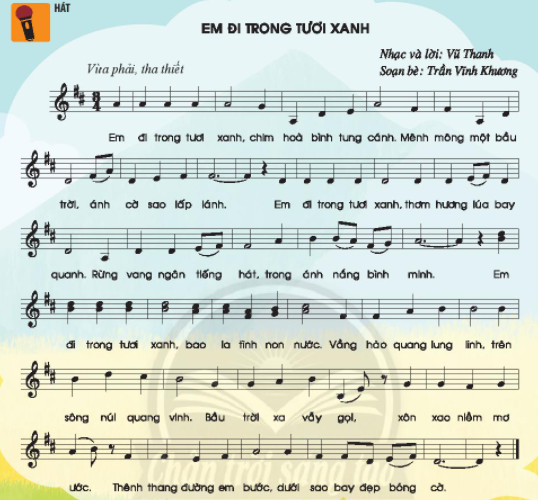 Hát: Em đi trong tươi xanh SGK Âm nhạc 6 CTST