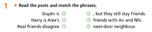 Giải sách bài tập Tiếng Anh 7 Right On Unit 1 Reading 1f