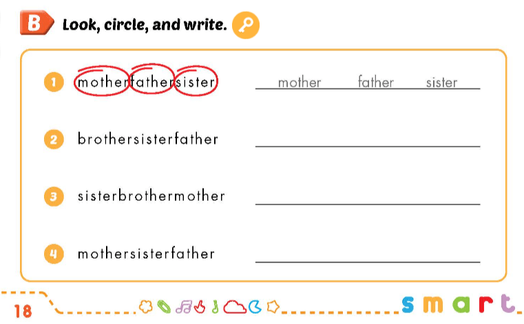 Sách bài tập Tiếng Anh 3 Smart Start Unit 2 Lesson 1