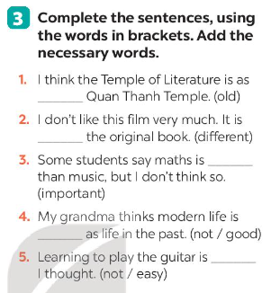 Tiếng Anh 7 Unit 4 Looking back