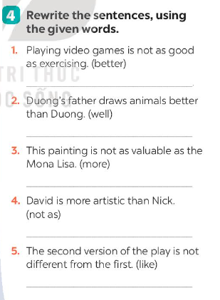 Tiếng Anh 7 Unit 4 Looking back