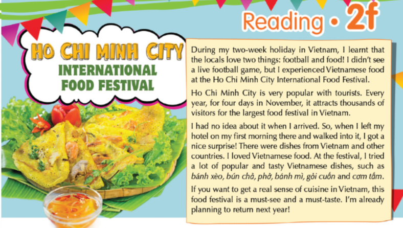 Giải sách bài tập Tiếng Anh 7 Right On Unit 2 Reading 2f