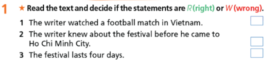 Giải sách bài tập Tiếng Anh 7 Right On Unit 2 Reading 2f