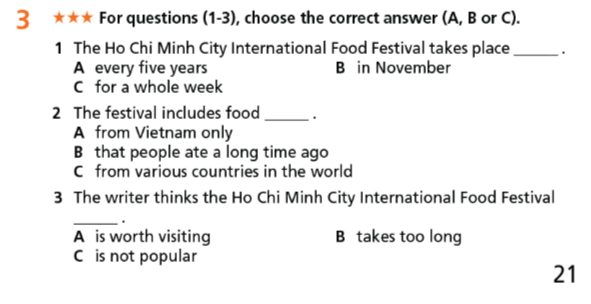 Giải sách bài tập Tiếng Anh 7 Right On Unit 2 Reading 2f