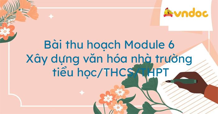 Bài thu hoạch Module 6: Xây dựng văn hóa nhà trường Tiểu học, THCS ...