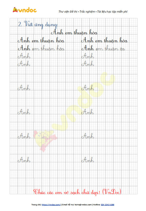 viet chu hoa a viet ung dung anh em thuan hoa 2*380177