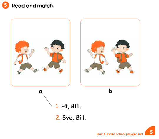 Giải SBT Tiếng Anh lớp 1 Unit 1 In the school playground