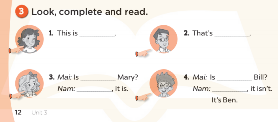 Sách bài tập Tiếng Anh 3 Unit 3 Our friends