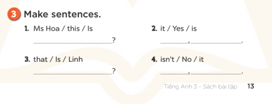 Sách bài tập Tiếng Anh 3 Unit 3 Our friends