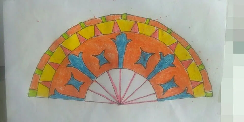 Cách vẽ quạt giấy