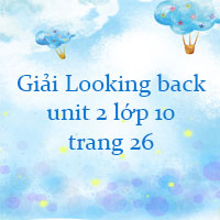 Tiếng Anh 10 unit 2 Looking back Global Success