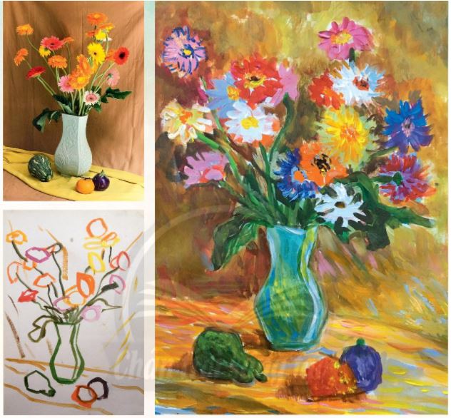 Cách vẽ tranh tĩnh vật màu - trang 11 SGK Mĩ thuật lớp 6 Chân trời sáng tạo