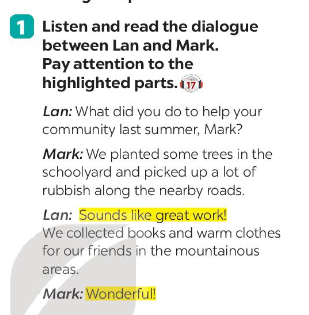 Tiếng Anh 7 Unit 3 Communication