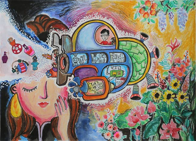 Tranh Ô tô chế tạo mùi hương - Đạt giải Nhất cuộc thi Chiếc ô tô mơ ước 2019