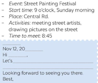 Write a letter to invite someone to a street painting festival