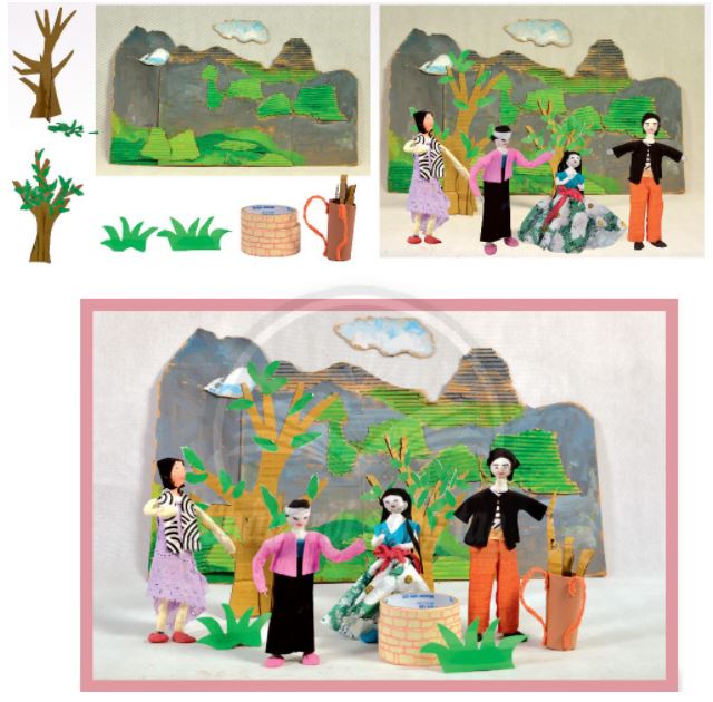 Cách tạo mô hình hoạt cảnh với nhân vật 3D - trang 41 SGK Mĩ thuật lớp 6 Chân trời sáng tạo