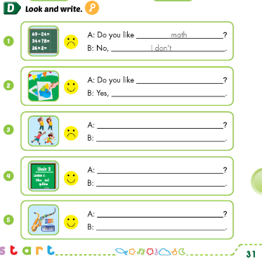 Sách bài tập Tiếng Anh 3 Smart Start Unit 3 Lesson 2
