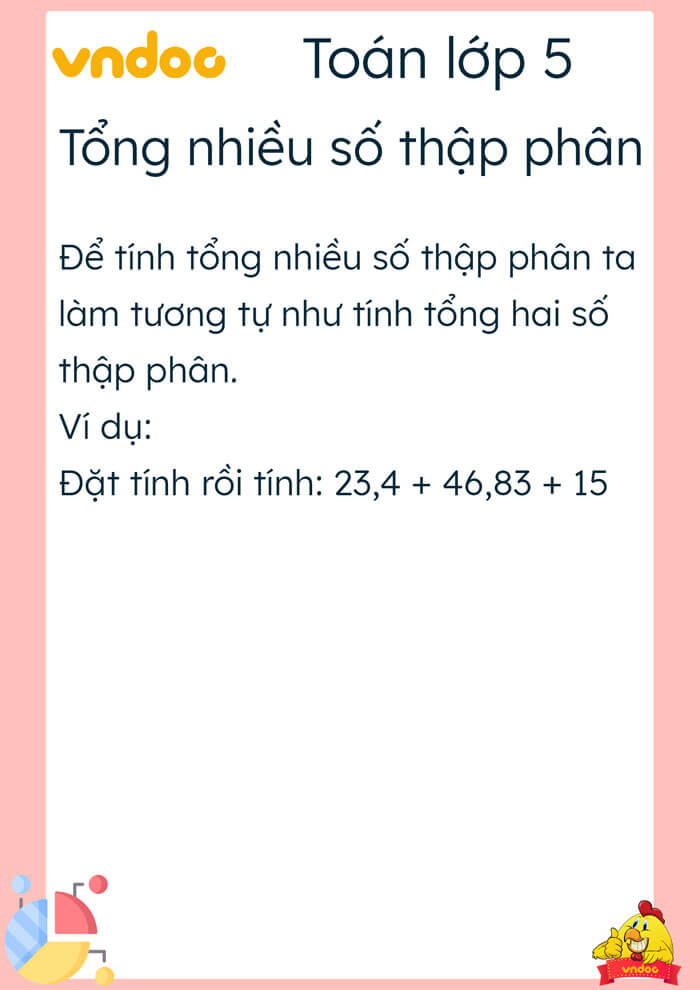 Tổng nhiều số thập phân