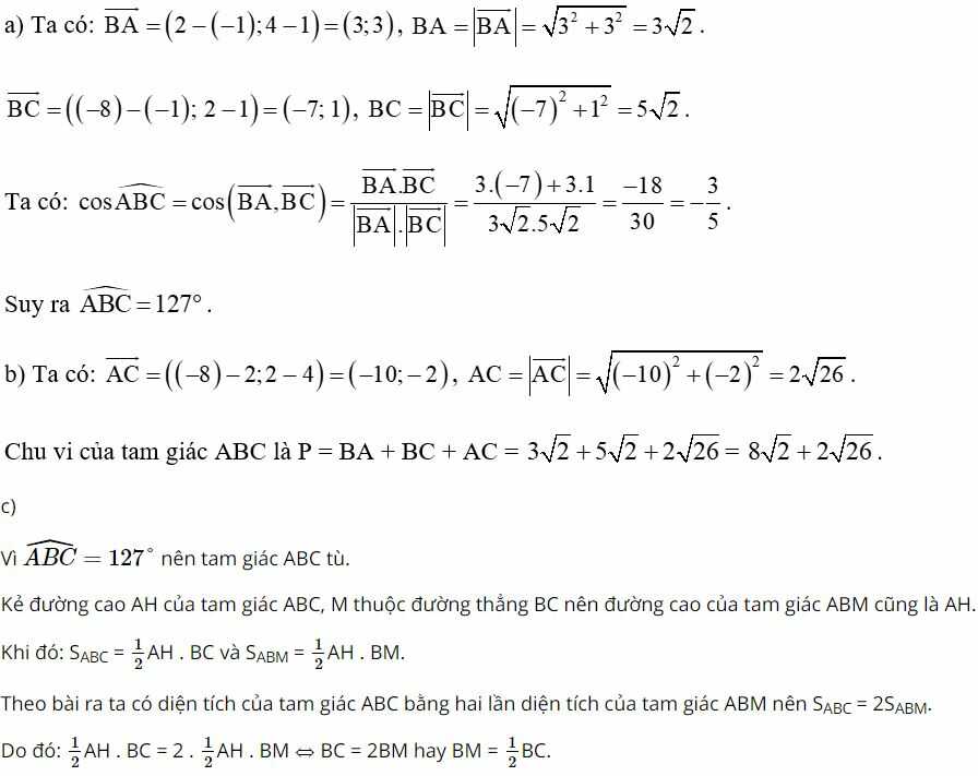Giải bài 4 trang 72 SGK Toán 10 tập 2 – Cánh diều