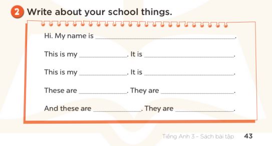 Sách bài tập Tiếng Anh 3 Unit 9 Colours