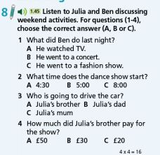 Tiếng Anh 7 Right On Unit 3 Progress Check