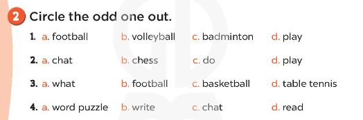 Sách bài tập Tiếng Anh 3 Unit 10 Break time activities