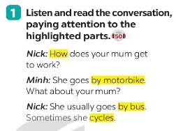 Unit 7 lớp 7 Communication sách Global Success