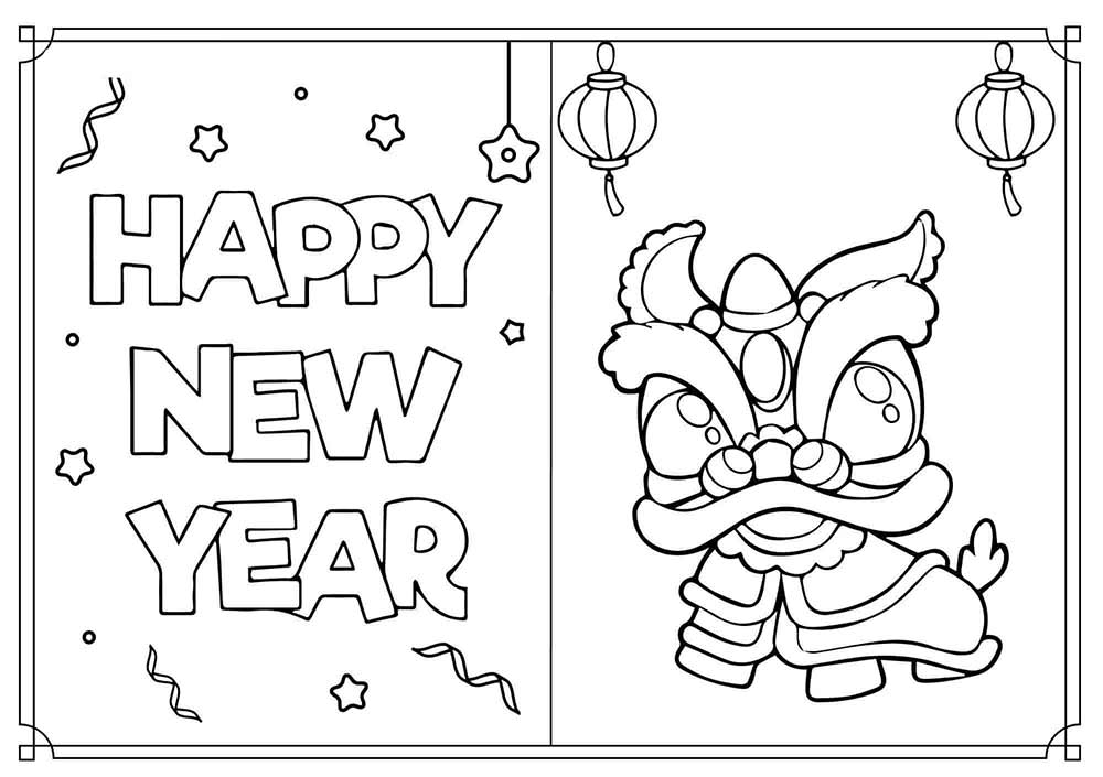 Tranh tô màu chủ đề Tết và mùa xuân cho bé