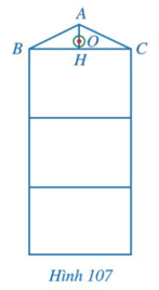 Hình 107 là mặt cắt đứng của một ngôi nhà có mái dốc