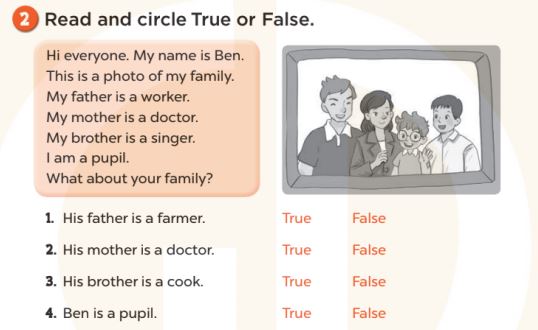 Sách bài tập Tiếng Anh 3 Unit 12 Jobs