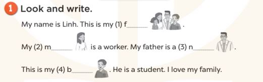 Sách bài tập Tiếng Anh 3 Unit 12 Jobs