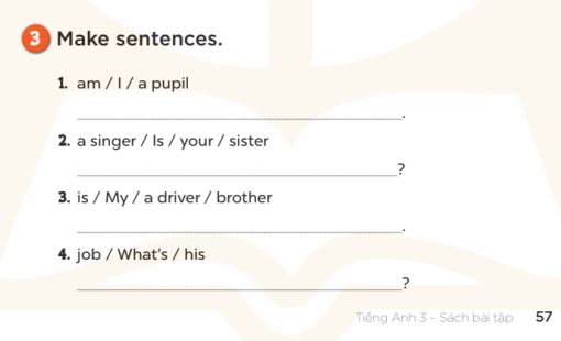 Sách bài tập Tiếng Anh 3 Unit 12 Jobs