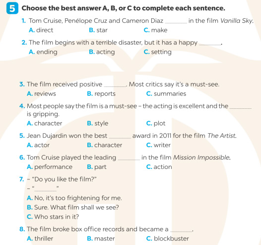 Giải SBT Tiếng Anh 7 Global Success Unit 8 Vocabulary & Grammar