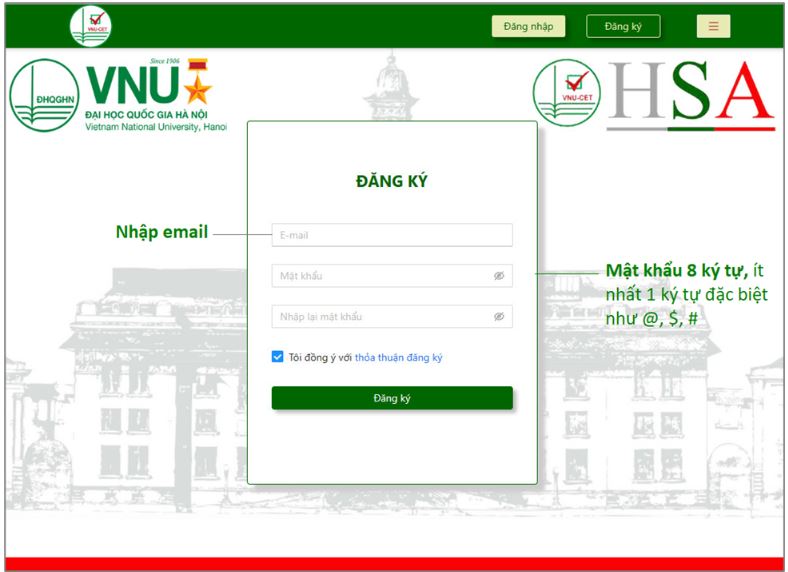Cách đăng ký thi đánh giá năng lực