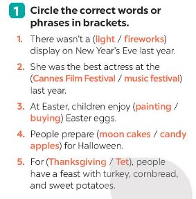 Unit 9 lớp 7 Looking back sách Global Success