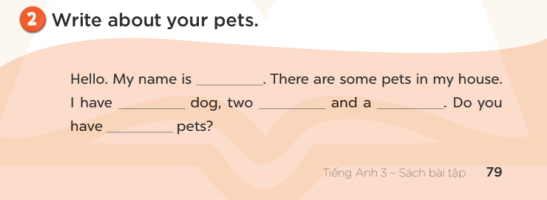 Sách bài tập Tiếng Anh lớp 3 Unit 16 My pets