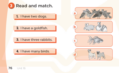 Sách bài tập Tiếng Anh lớp 3 Unit 16 My pets