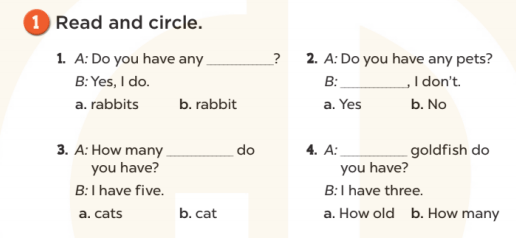 Sách bài tập Tiếng Anh lớp 3 Unit 16 My pets