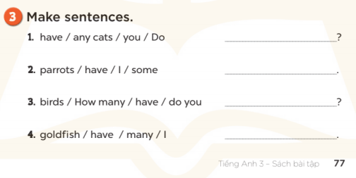 Sách bài tập Tiếng Anh lớp 3 Unit 16 My pets