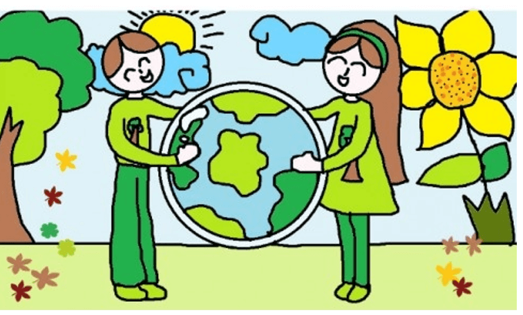 Viết đoạn văn tả bức tranh về Trái Đất