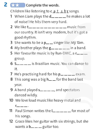 Tiếng Anh 7 Friends Plus Workbook Unit 7 Vocabulary